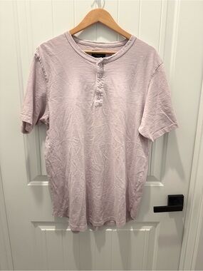 Goodlife Men's Short-Sleeve Henley in Pale Lavender
